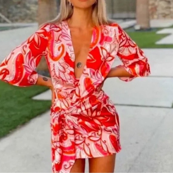 Zara The Carla Scarf Wrap 70s Mini Dress - Picture 6 of 6